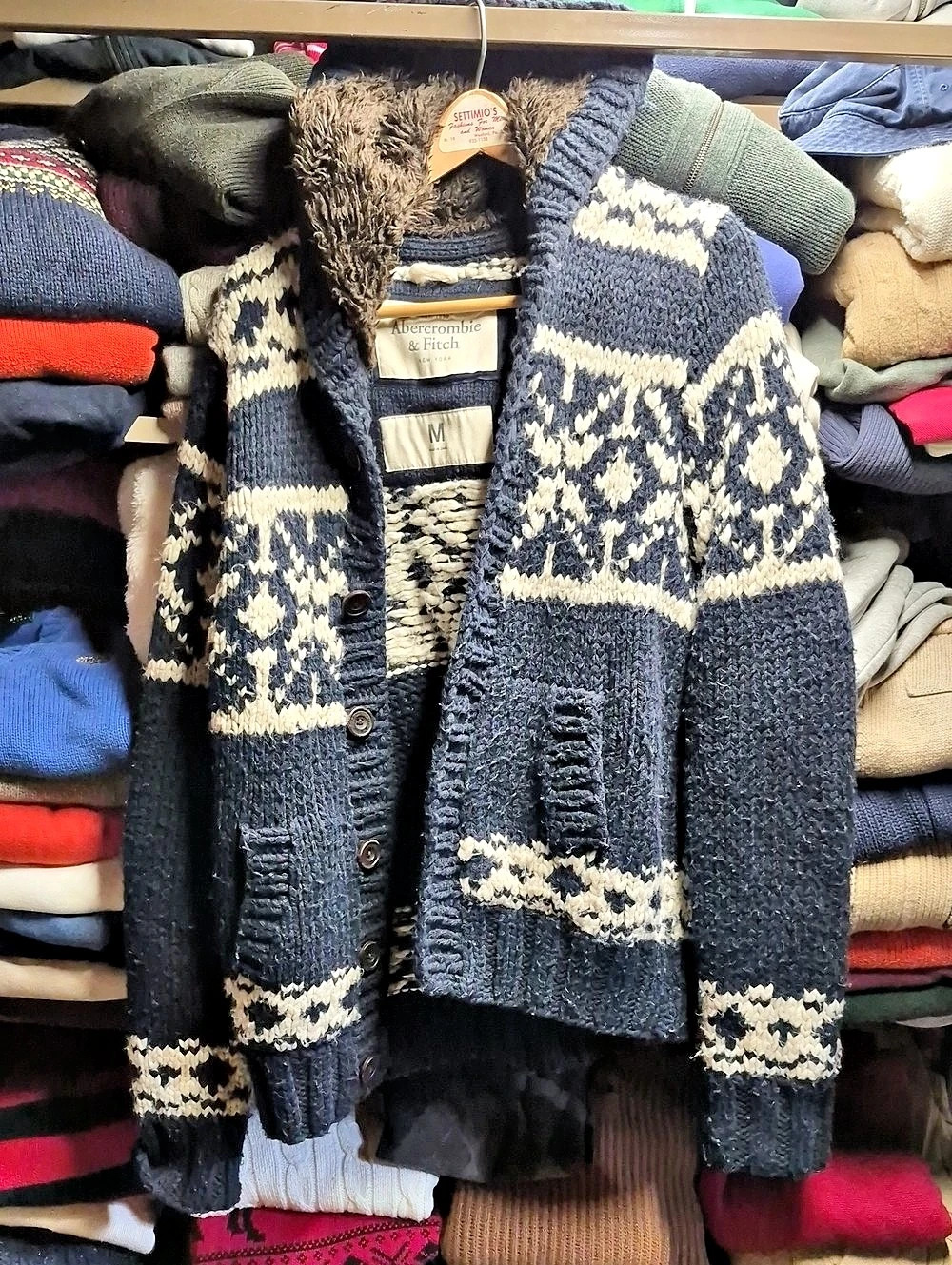 Abercrombie & Fitch Men's Fair Isle Cardigan Size Medium